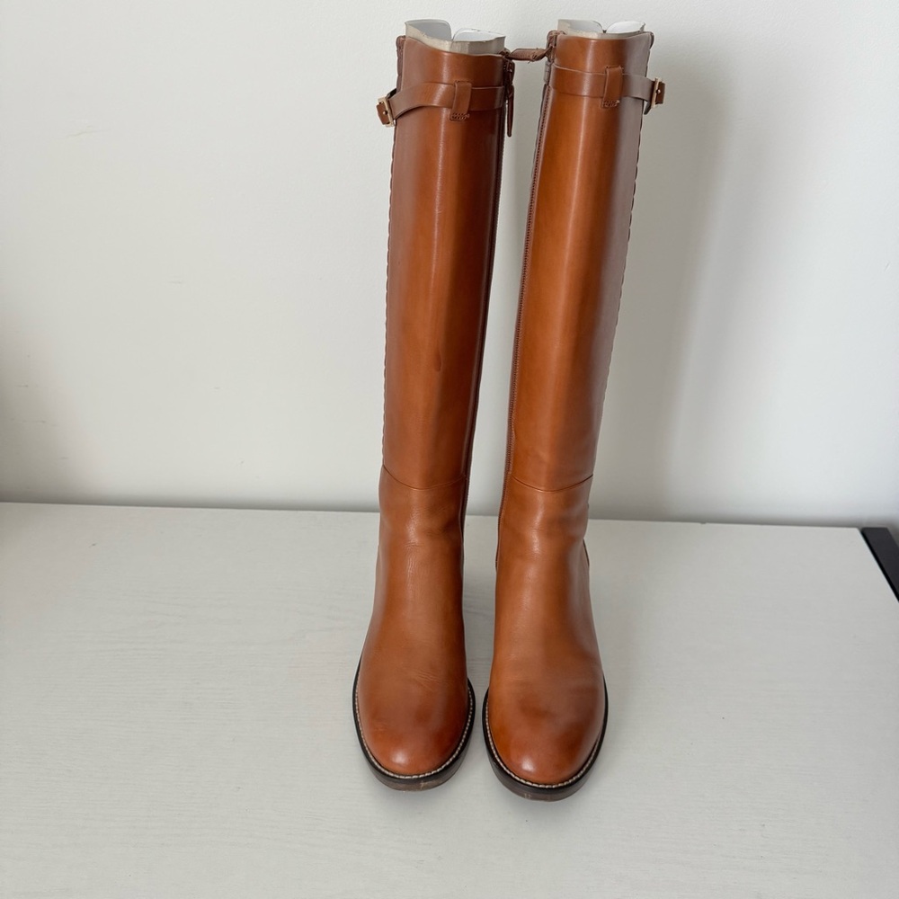 Cole Haan Brown Leather Riding Boots Sz 8 - Picture 4 of 9